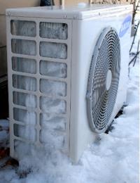 Warmtepomp dicht gevroren